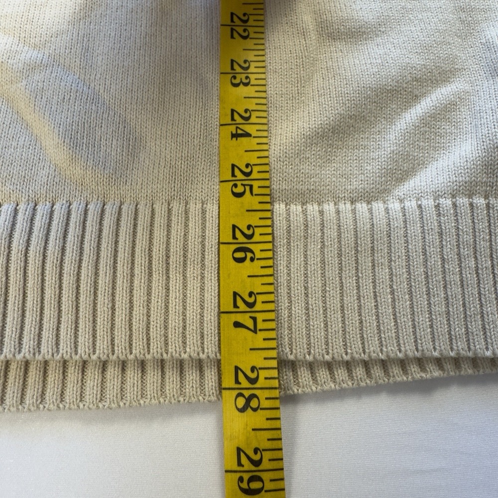 Pendleton Men's Quarter Zip Classic Knit Pullover Cotton Cream Ivory‎ Size Large - Picture 4 of 9